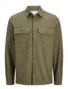 Jprraymond Melange Solid Ls Overshirt Sn Tops Overshirts Green Jack & J S