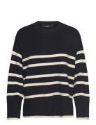 Vmmsaba Ls O-Neck Stripe Pullover Ga Tops Knitwear Pullovers Black Vero Moda Maternity