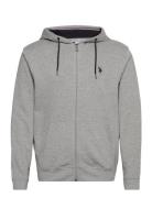 Uspa Sweat Hood/Zip Erdi Men Tops Sweatshirts & Hoodies Hoodies Grey U.S. Polo Assn.