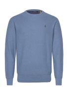 Textured Cotton Crewneck Sweater Tops Knitwear Round Necks Blue Polo Ralph Lauren