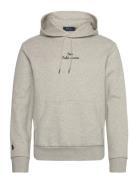 Logo Double-Knit Hoodie Tops Sweatshirts & Hoodies Hoodies Grey Polo Ralph Lauren