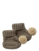 Nbfwrilla Wool Knit Slippers W/Dot Slippers Hjemmesko Brown Name It