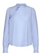 Culio Iris Blouse Tops Blouses Long-sleeved Blue Culture