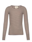 T-Shirt Long-Sleeve Tops T-shirts Long-sleeved T-Skjorte Brown Sofie Schnoor Young