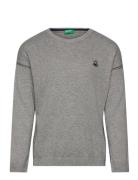 Sweater L/S Tops Sweatshirts & Hoodies Sweatshirts Grey United Colors Of Benetton