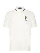 Classic Fit Polo Bear Mesh Polo Shirt Tops Polos Short-sleeved White Polo Ralph Lauren