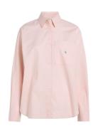 Woven Label Relaxed Shirt Tops Shirts Long-sleeved Pink Calvin Klein Jeans