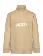 Kobmilo L/S Half Zip Swt Tops Sweatshirts & Hoodies Sweatshirts Beige Kids Only