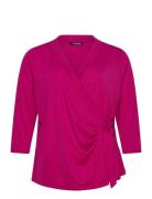 Stretch Jersey Top Tops T-shirts & Tops Long-sleeved Pink Lauren Women