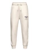 Printed Knitted Pants Bottoms Sweatpants Cream Tom Tailor