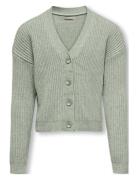 Kogmandy Ls Short Boxy Cardigan Knt Noos Tops Knitwear Cardigans Green Kids Only