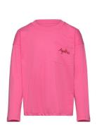 Agatha Emb Ls Tee Tops T-shirts Long-sleeved T-Skjorte Pink Mini Rodini