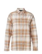 Edith Organic Cotton Flannel Check Shirt Tops Shirts Long-sleeved Brown Lexington Clothing