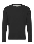 Akkikki L/S Waffle Tee Tops T-Langærmet Skjorte Black Anerkjendt