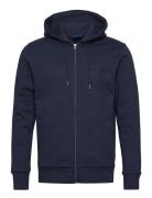 Reg Tonal Shield Full Zip Hoodie Tops Sweatshirts & Hoodies Hoodies Blue GANT