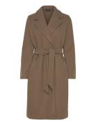 Vmfortuneaya Long Coat Ga Noos Outerwear Coats Winter Coats Brown Vero Moda