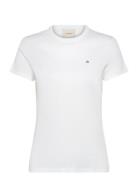 Ck Emb Graphic Slim T-Shirt Tops T-shirts & Tops Short-sleeved White Calvin Klein