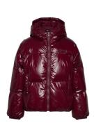 New York Glossy Puffer Jacket Foret Jakke Burgundy Tommy Hilfiger