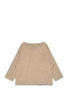 Nmmvebbe Ls Rlx Top Tops T-shirts Long-sleeved T-Skjorte Beige Name It