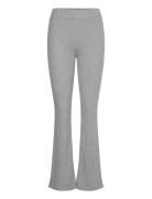 Daniela Rib Trouser Bottoms Trousers Flared Grey Once Untold