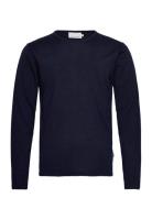 Cfkent Merino Crew Neck Knit Tops Knitwear Round Necks Blue Casual Friday