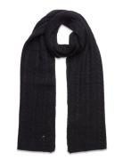 Th Timeless Scarf Cable Accessories Scarves Winter Scarves Black Tommy Hilfiger