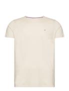 Tjm Xslim Jaspe C Neck Ext Tops T-Kortærmet Skjorte Cream Tommy Jeans