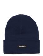 Linear Knit Cuffed Beanie Accessories Headwear Beanies Navy New Balance