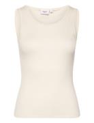 Garimasz Wool Tank Top Tops T-shirts & Tops Sleeveless Cream Saint Tropez