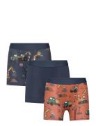 Boxer 3 Pack Elastic Vehicle Night & Underwear Underwear Underpants Navy Lindex