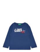 T-Shirt L/S Tops T-shirts Long-sleeved T-Skjorte Blue United Colors Of Benetton