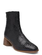 Boots - Block Heel With Zipper Shoes Boots Ankle Boots Ankle Boots With Heel Black ANGULUS