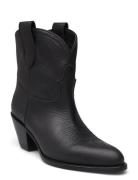 Leather Western Boot Shoes Boots Ankle Boots Ankle Boots With Heel Black Polo Ralph Lauren