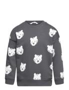 Tiger-Print Sweatshirt Tops Sweatshirts & Hoodies Sweatshirts Grey Mango