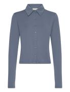 Modal Long Sleeve Shirt Tops Shirts Long-sleeved Blue Calvin Klein Jeans