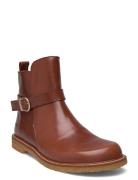 Booties - Flat Shoes Boots Ankle Boots Ankle Boots Flat Heel Brown ANGULUS