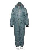 Pu Snow Suit Recycled - Aop Outerwear Coveralls Snow-ski Coveralls & Sets Blue Mikk-line