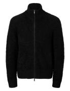 Slhted Ls Knit Relaxed Full Zip Cardigan Tops Knitwear Full Zip Jumpers Black Selected Homme