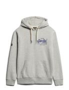 Classic Vl Graphic Hoodie Tops Sweatshirts & Hoodies Hoodies Grey Superdry