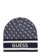 Sevyn 4G Logo Beanie Swtr Accessories Headwear Beanies Navy GUESS Jeans