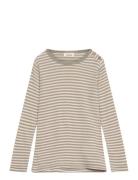 Nmmfable Fio Ls Wool Top Lil Tops T-shirts Long-sleeved T-Skjorte Beige Lil'Atelier