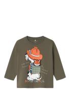 Nmmsino Pawpatrol Ls Nreg Top Box Cplg Tops T-shirts Long-sleeved T-Skjorte Green Name It