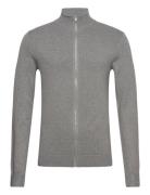 Ecovero L/S Zip Cardigan Tops Knitwear Full Zip Jumpers Grey Lindbergh