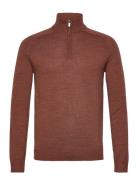 Bs Pelle Regular Fit Knitwear Tops Knitwear Half Zip Jumpers Brown Bruun & Stengade