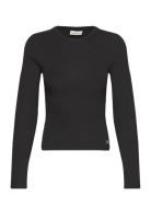 Woven Label Rib Long Sleeve Tops T-shirts & Tops Long-sleeved Black Calvin Klein Jeans