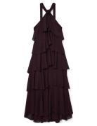 Vmfelicia Sl Ruffle Maxi Dress Exp Maxikjole Festkjole Burgundy Vero Moda