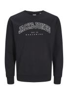 Jjecaleb Varsity Sweat Crew Neck Sn Jnr Tops Sweatshirts & Hoodies Sweatshirts Black Jack & J S