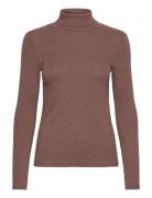 Dagnaiw Rollneck Melange Ls Tops T-shirts & Tops Long-sleeved Brown InWear