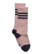 Merle Glitter Knee Socks Socks & Tights Socks Pink Mp Denmark