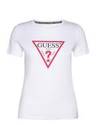 Ss Cn Original Tee Tops T-shirts & Tops Short-sleeved White GUESS Jeans